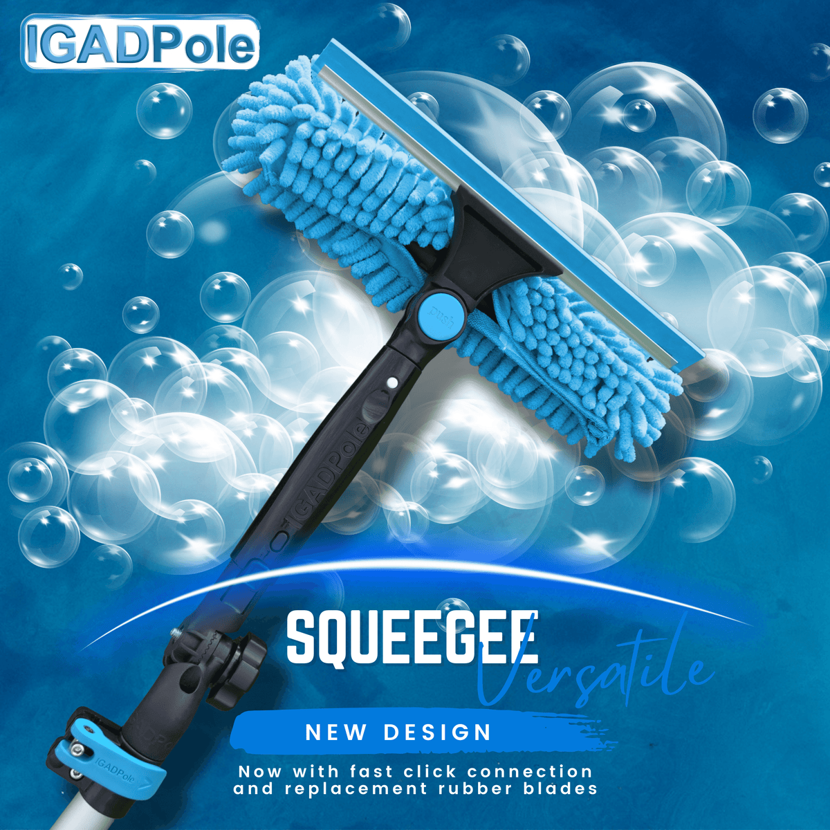 IGADPole 3.6m (12ft) Dusting Set: Extension Pole, Squeegee and 3 Dusting Attachments-4