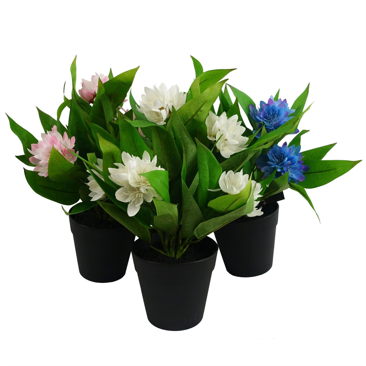Leaf Design 18cm Artificial Freesia Plant White Flowering-2
