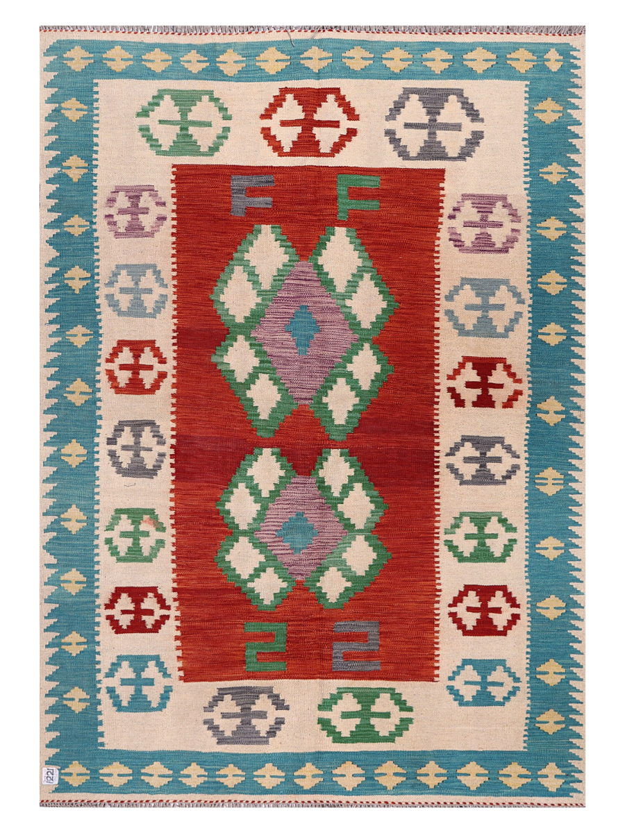 Maimana Kilim - 203 × 145 cm (6'8" x 4'9")