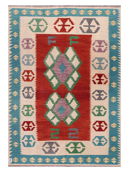 Maimana Kilim - 203 × 145 cm (6'8" x 4'9")