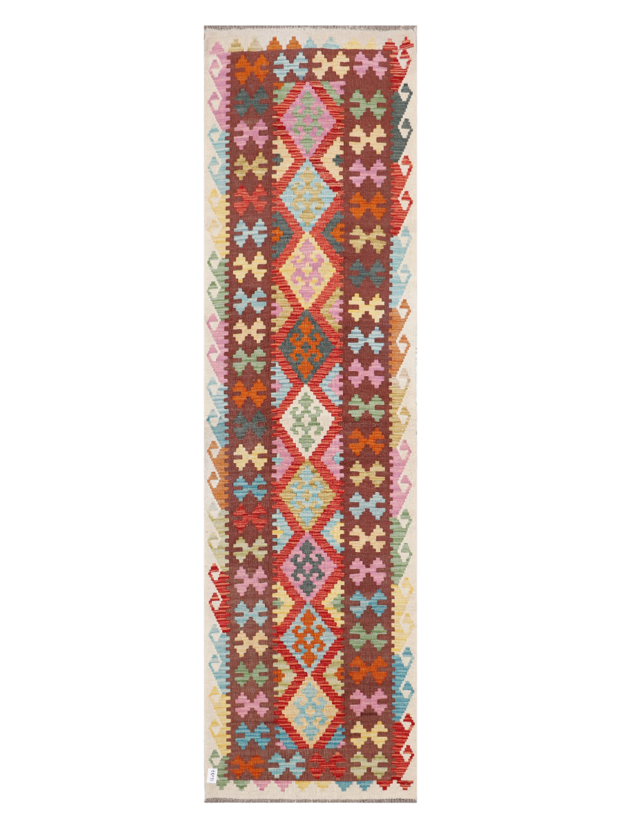Maimana Kilim Runner - 300 × 82 cm (9'10" x 2'8")