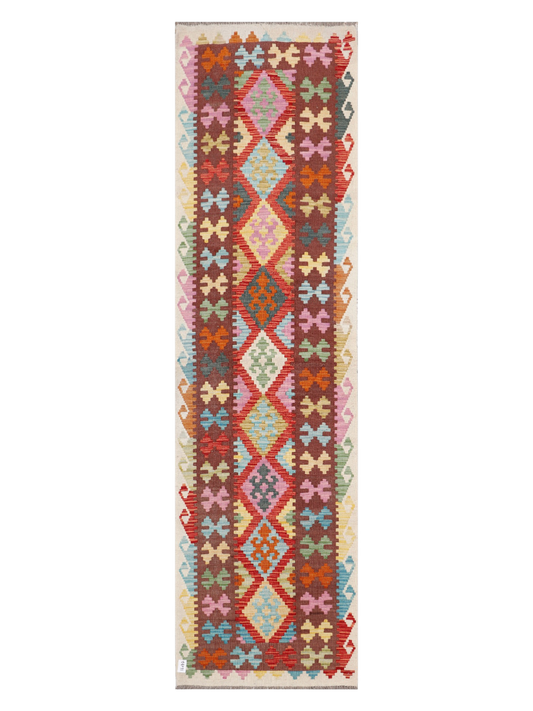 Maimana Kilim Runner - 300 × 82 cm (9'10" x 2'8")