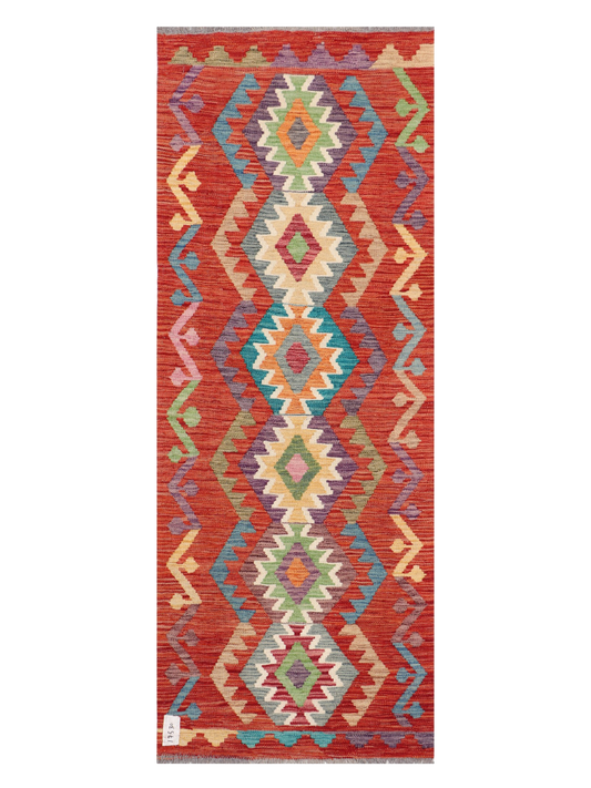Maimana Kilim Runner - 186 × 70 cm (6'1" x 2'4")