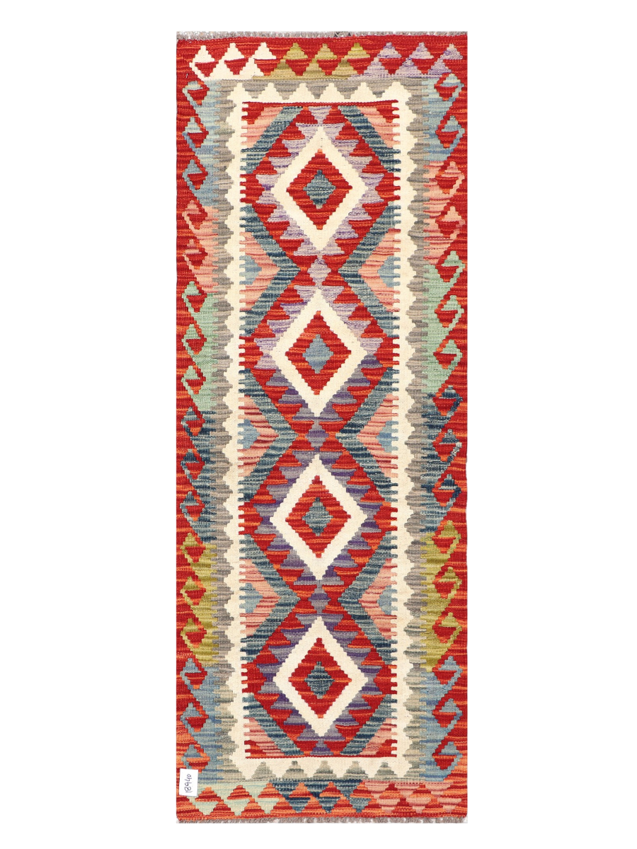 Maimana Kilim Runner - 188 × 69 cm (6'2" x 2'3")