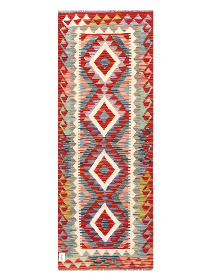 Maimana Kilim Runner - 188 × 69 cm (6'2" x 2'3")