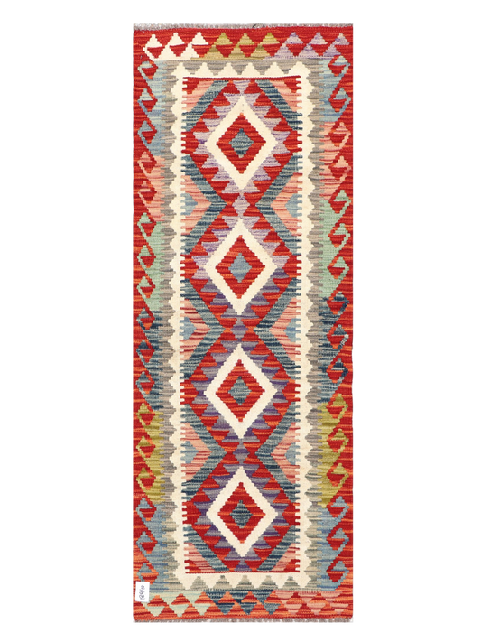 Maimana Kilim Runner - 188 × 69 cm (6'2" x 2'3")