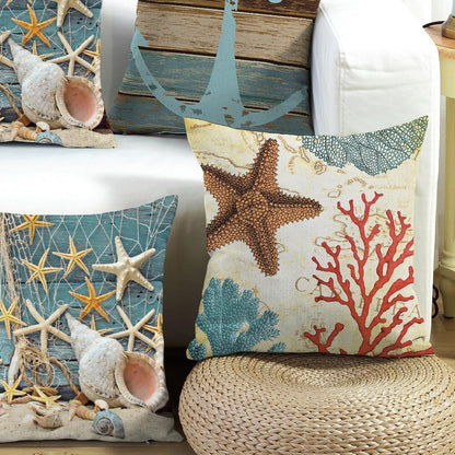 Water & Stain Resistant Outdoor Cushion Cover | 45x45cm Beach Pattern Garden Décor
