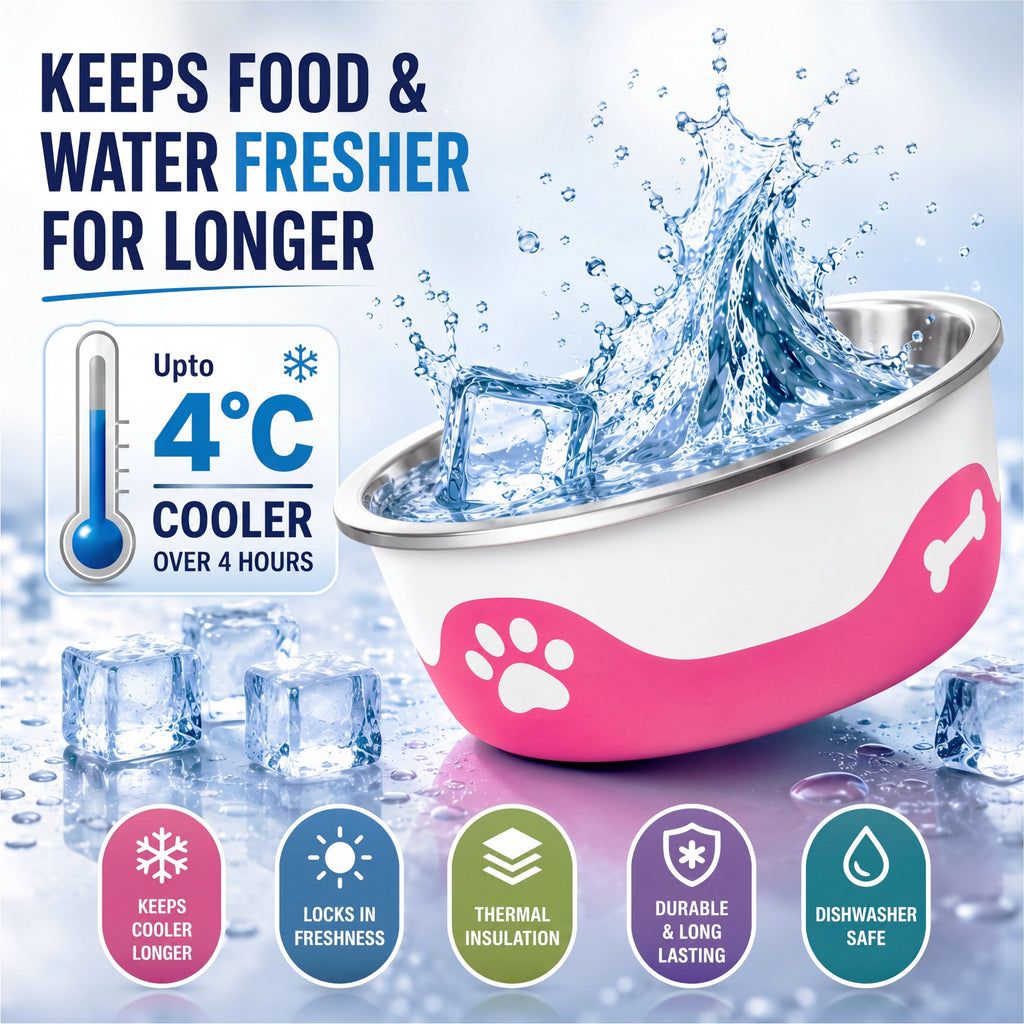 ThermaCool Dog Bowl - Hot Pink-1