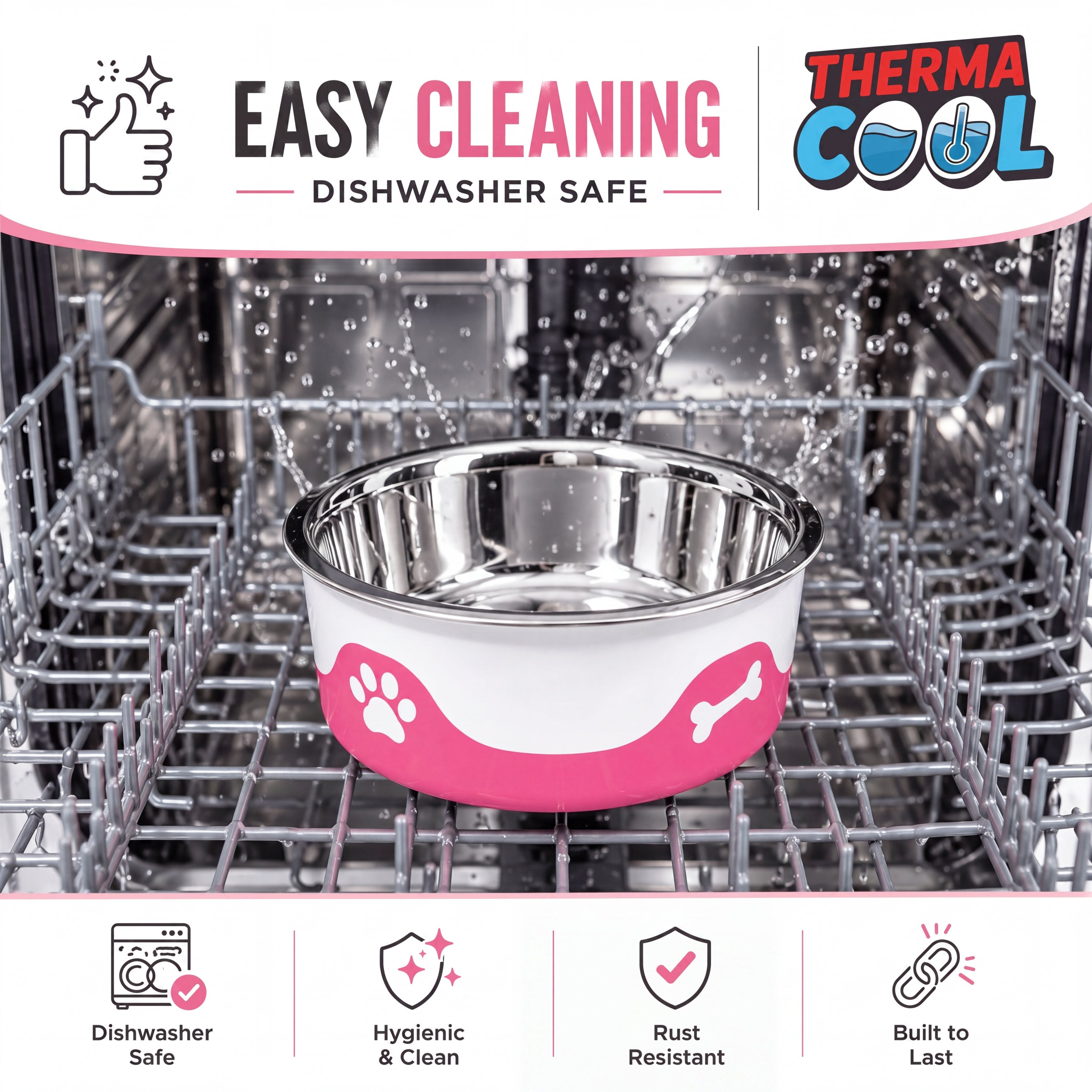 ThermaCool Dog Bowl - Hot Pink-4