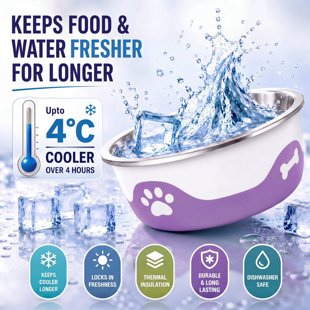 ThermaCool Dog Bowl - Grape-1