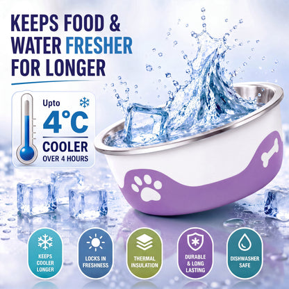 ThermaCool Dog Bowl - Grape-1