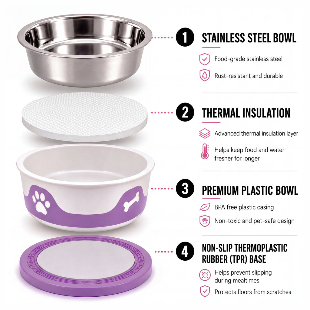 ThermaCool Dog Bowl - Grape-2