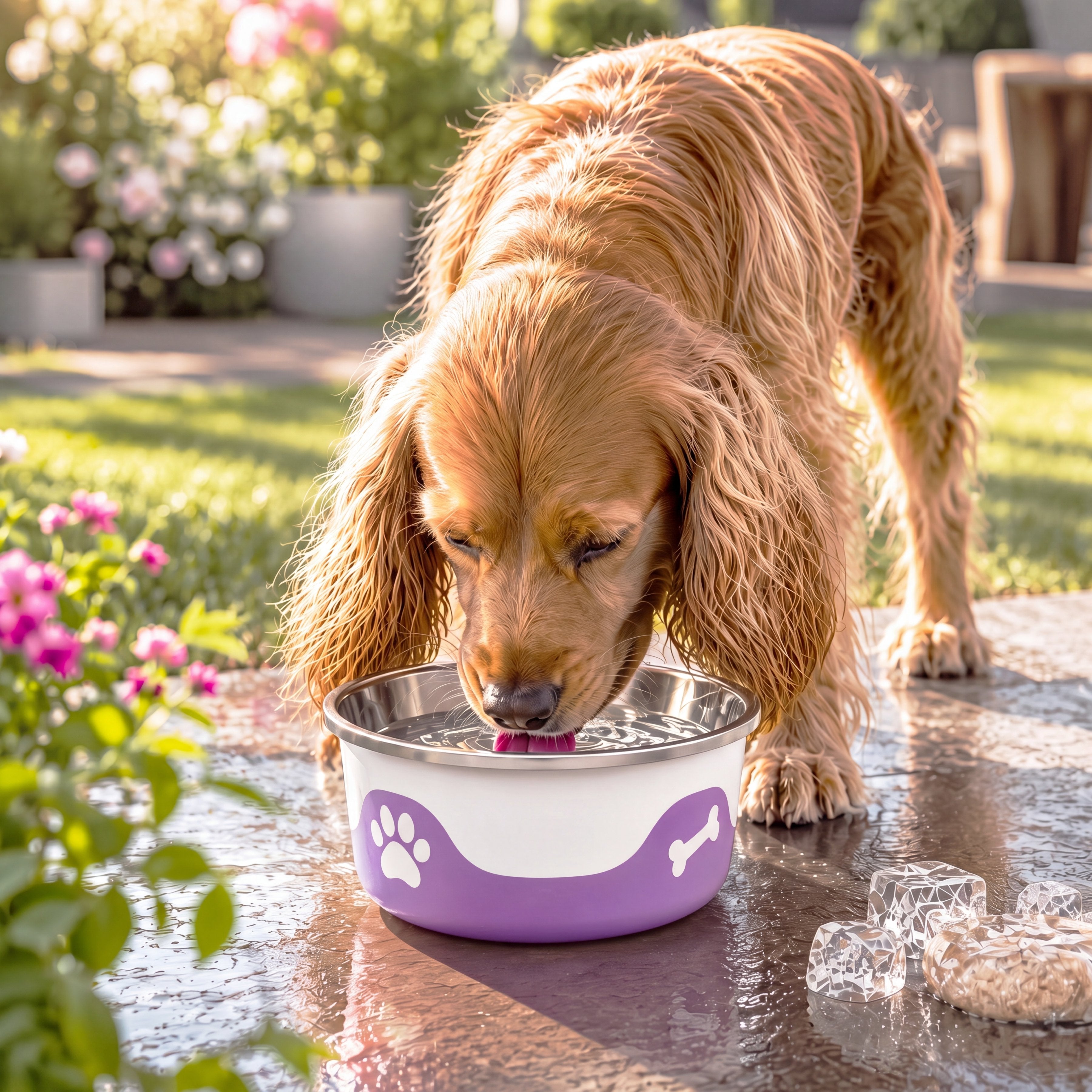 ThermaCool Dog Bowl - Grape-3