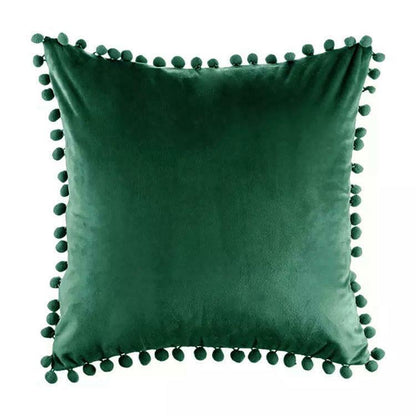 Tassel Velvet Cushion Covers With Pom Pom 18 X 18" (45 Cm)-9