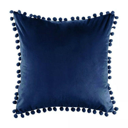 Tassel Velvet Cushion Covers With Pom Pom 18 X 18" (45 Cm)-7