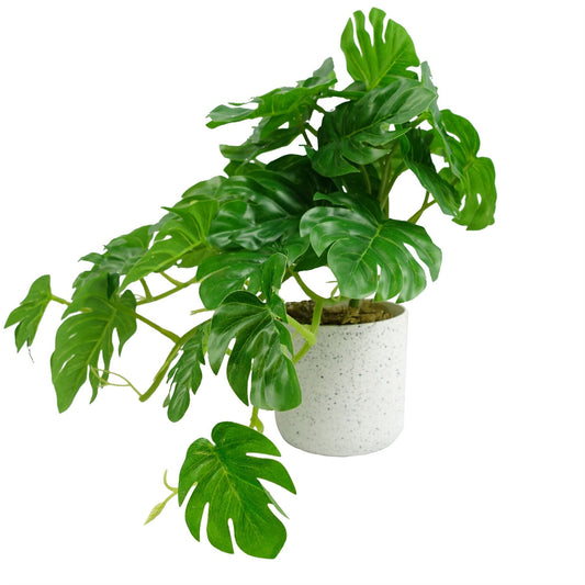 30cm Artificial Green Potted Monstera Trailing Plant-0