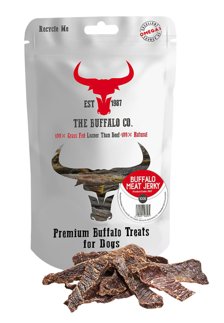 Buffalo Meat Jerky - Dog Treats-0