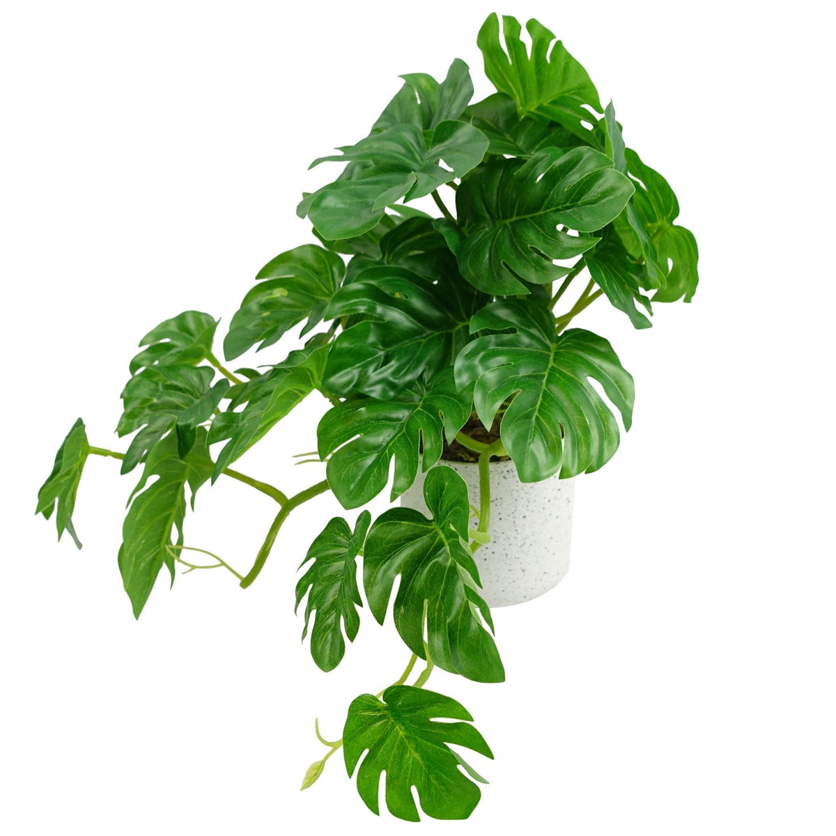 30cm Artificial Green Potted Monstera Trailing Plant-3