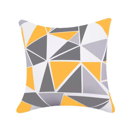 Water & Stain Resistant Geo Design Outdoor Cushion Cover | 45x45cm Garden Décor - Yellow-0