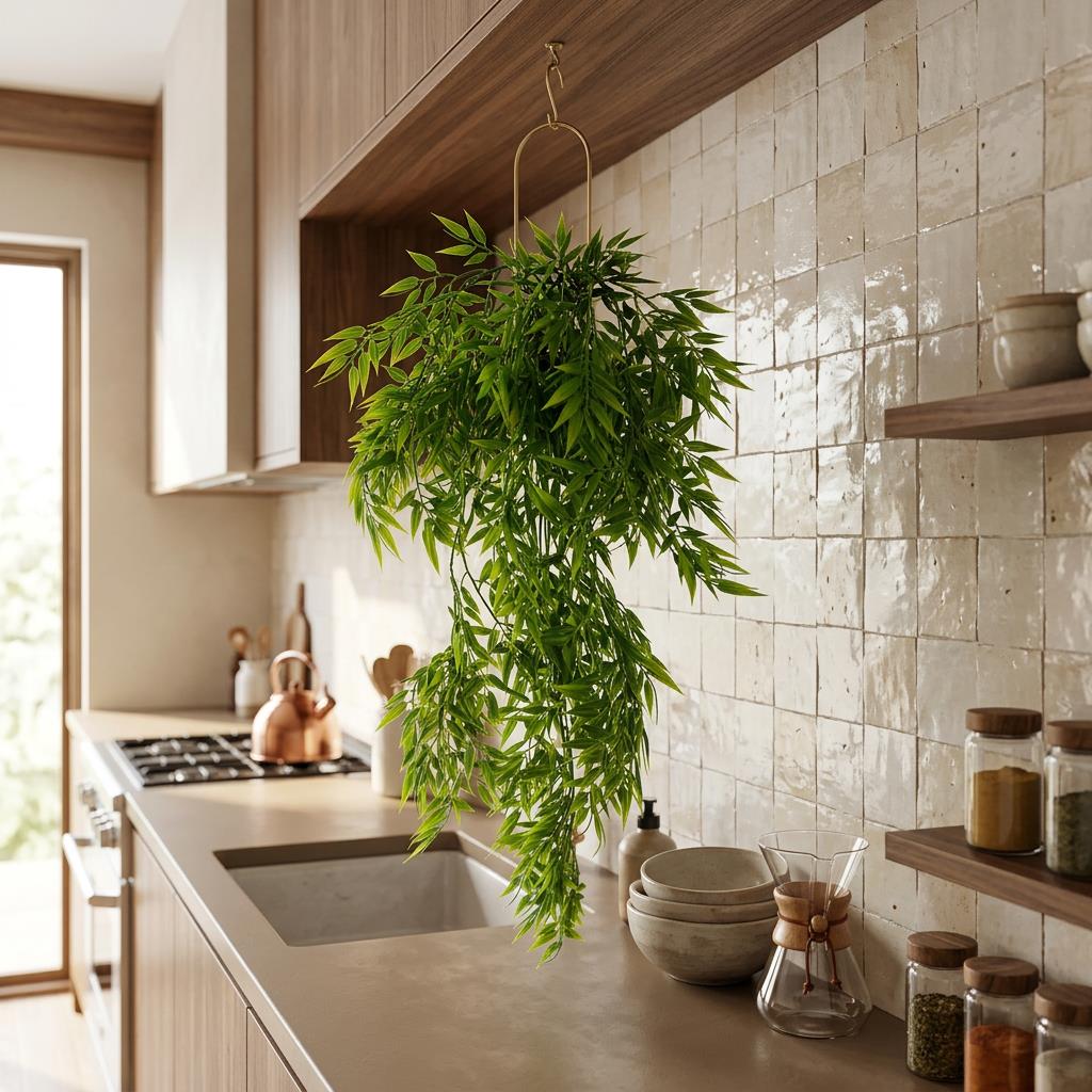 80cm Artificial Trailing Bamboo Style Plant Hanging Faux Greenery-3