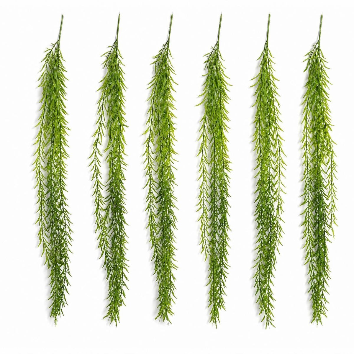 Pack of 6 x 100cm Artificial Trailing Rhipsalis Style Hanging Plant - Dark Green Tips - Premium Quality-0
