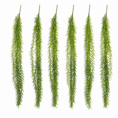 Pack of 6 x 100cm Artificial Trailing Rhipsalis Style Hanging Plant - Dark Green Tips - Premium Quality-0
