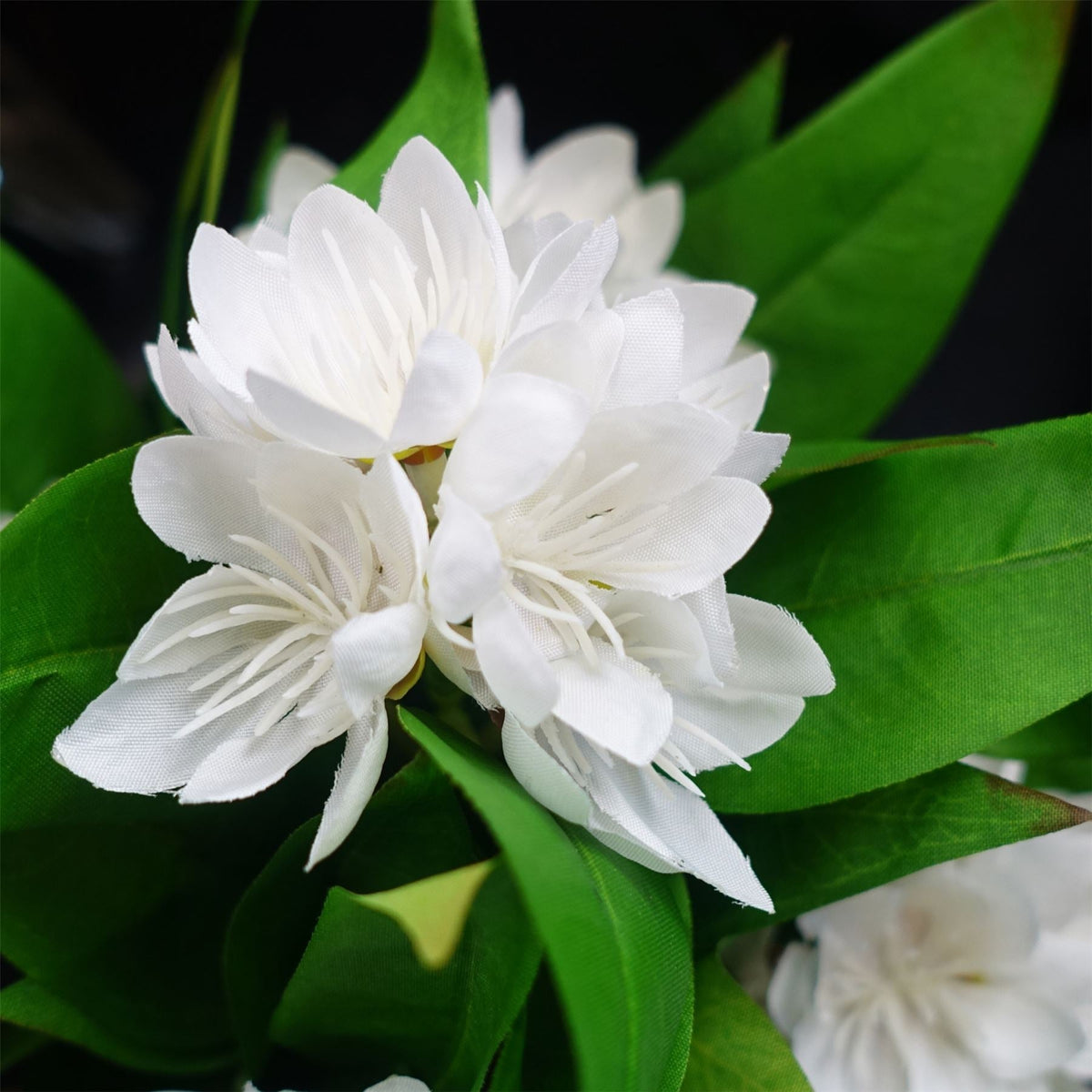 Leaf Design 18cm Artificial Freesia Plant White Flowering-1
