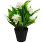 Leaf Design 18cm Artificial Freesia Plant White Flowering-0