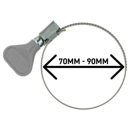 A2 Grip Hose Clip 70mm-90mm - Adjustable 304 Stainless Steel Duct Clamps Hose Pipe Clamps Air Ducting Clamp Worm Drive Hose Clamps-1