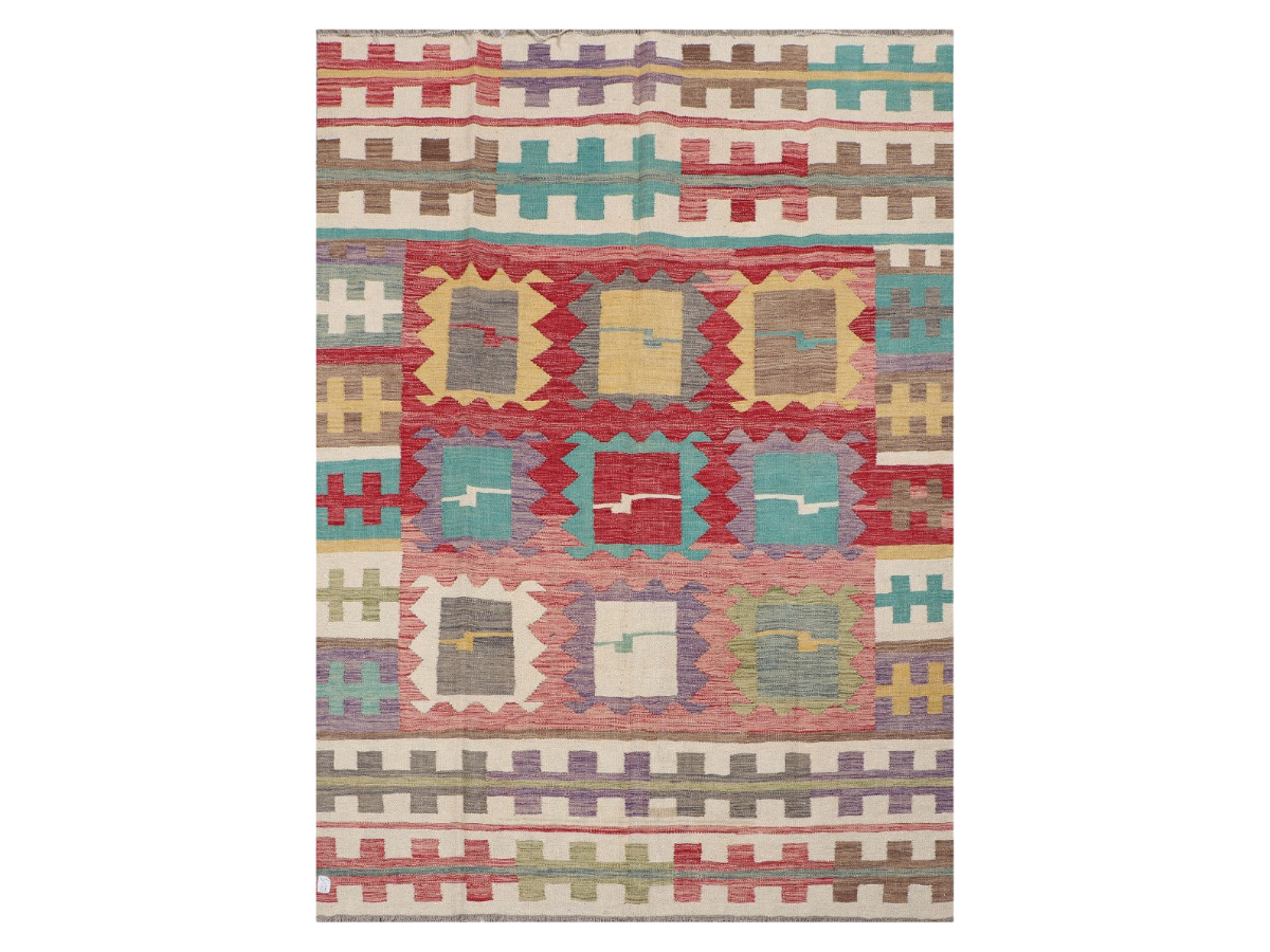 Maimana Kilim - 242 × 177 cm (7'11" x 5'10")