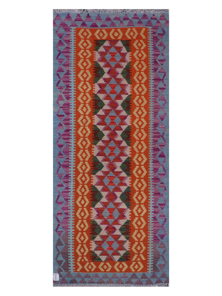 Maimana Kilim Runner - 203 × 85 cm (6'8" x 2'9")