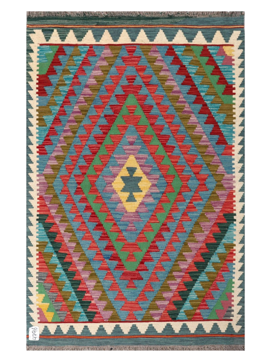 Maimana Kilim - 155 × 98 cm (5'1" x 3'3")