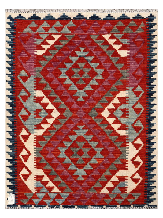 Maimana Kilim - 115 × 88 cm (3'9" x 2'11")