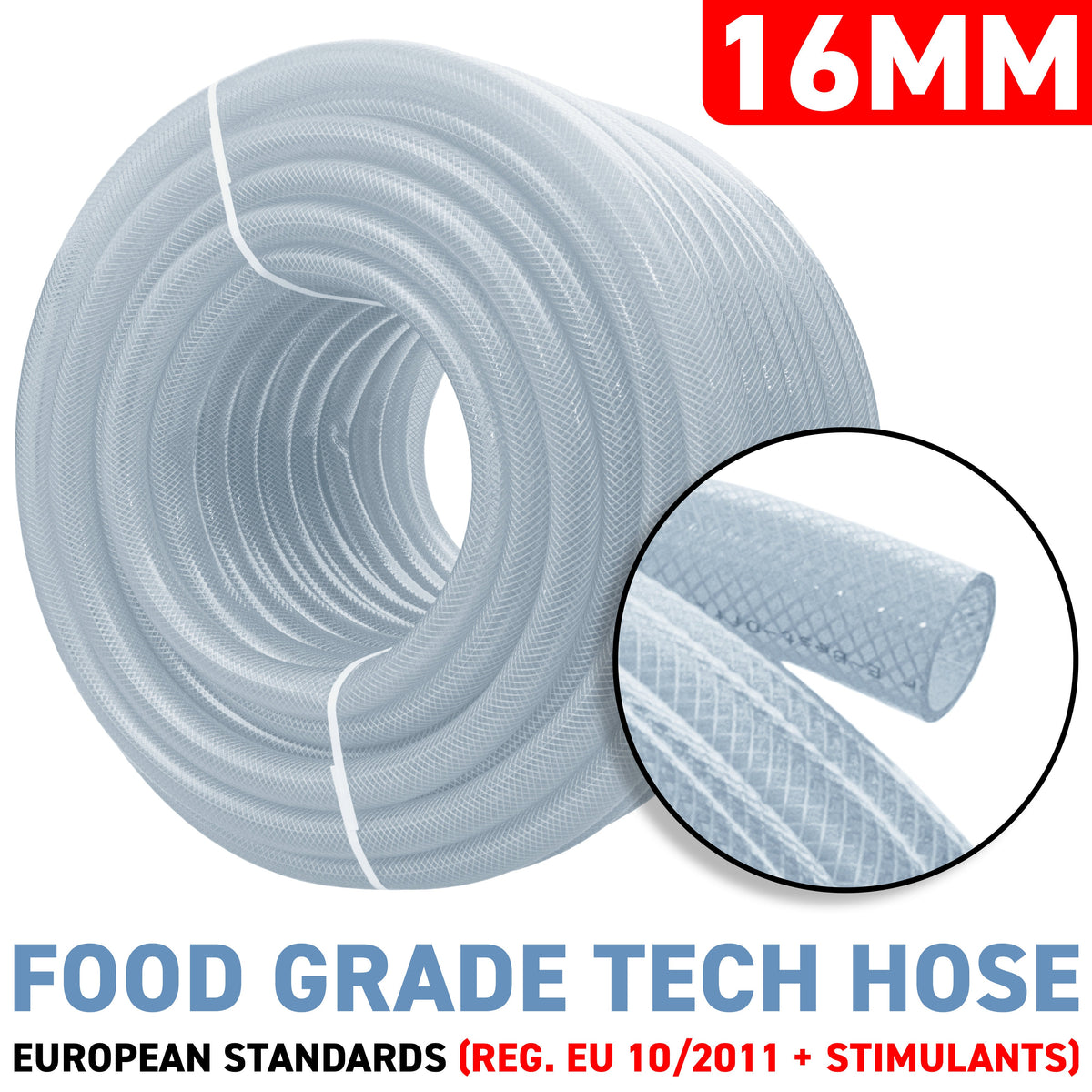 16mm Braided PVC Tech Hose, 1.9mm Wall Thickness-2