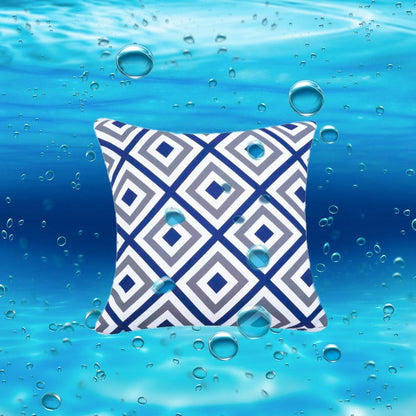 Water Resistant Outdoor Cushion Cover | 45x45cm Blue Garden Décor - Set of 6 & 4-2