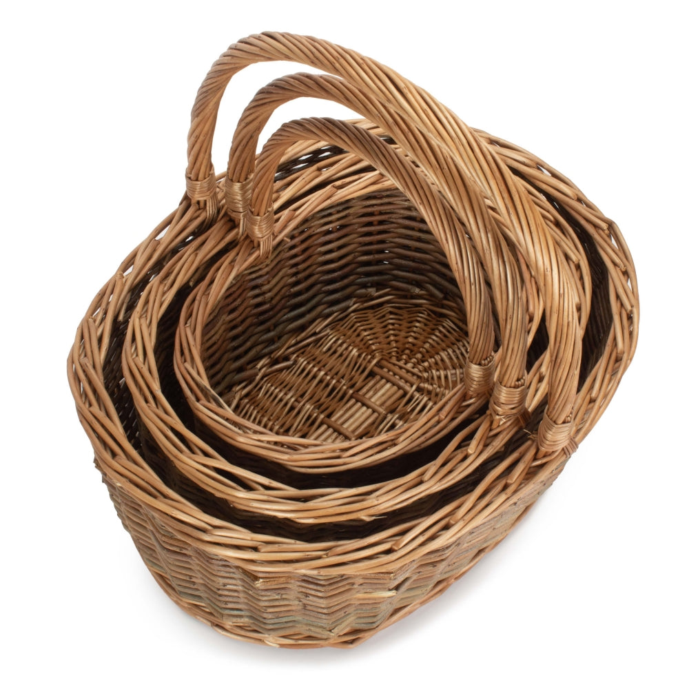 Oval Unpeeled Willow Shopping Basket-3