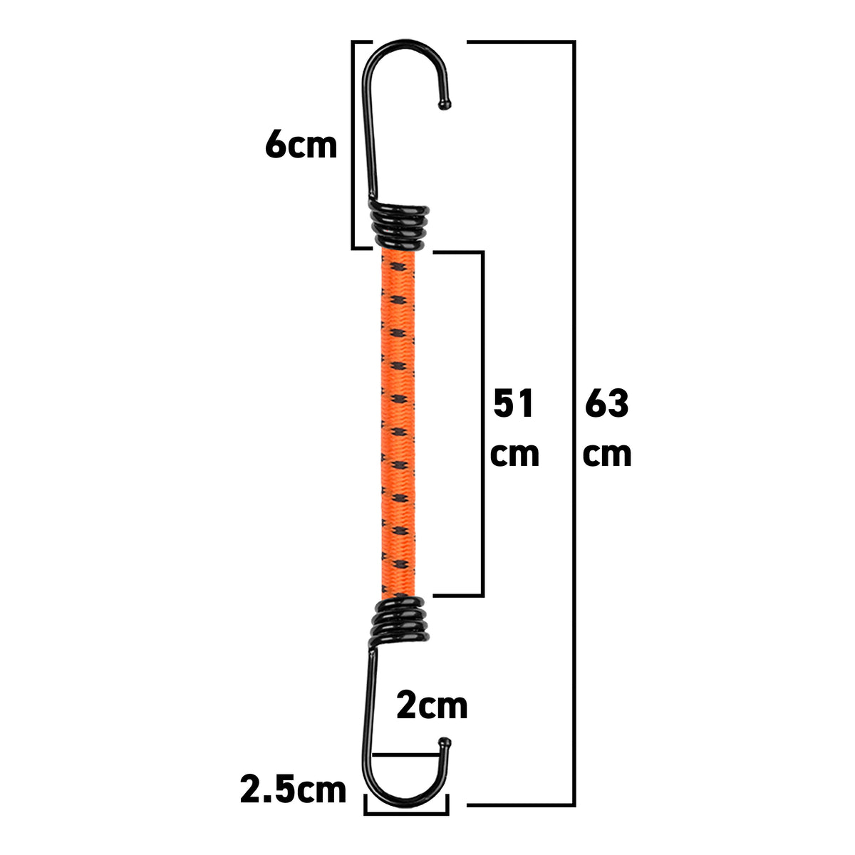 Bungee Loop with Metal Hooks, 60cm