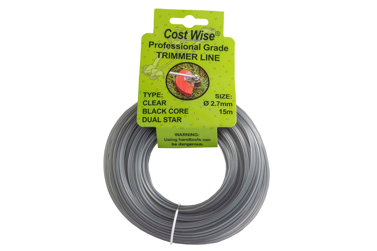 15m Dual Core Twisted Black Star Trimmer Line, 2.7mm-0