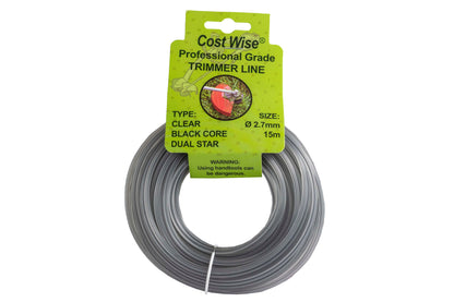 15m Dual Core Twisted Black Star Trimmer Line, 2.7mm-0