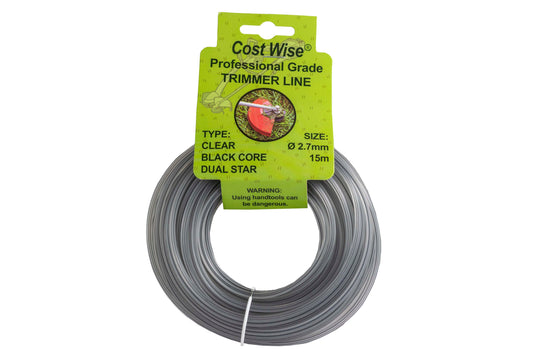 15m Dual Core Twisted Black Star Trimmer Line, 2.7mm-0