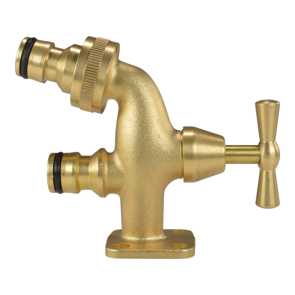 Brass Bib Tap with Quick Connect Inlet and Outlet Hose Connector Set Tap Adapter-2