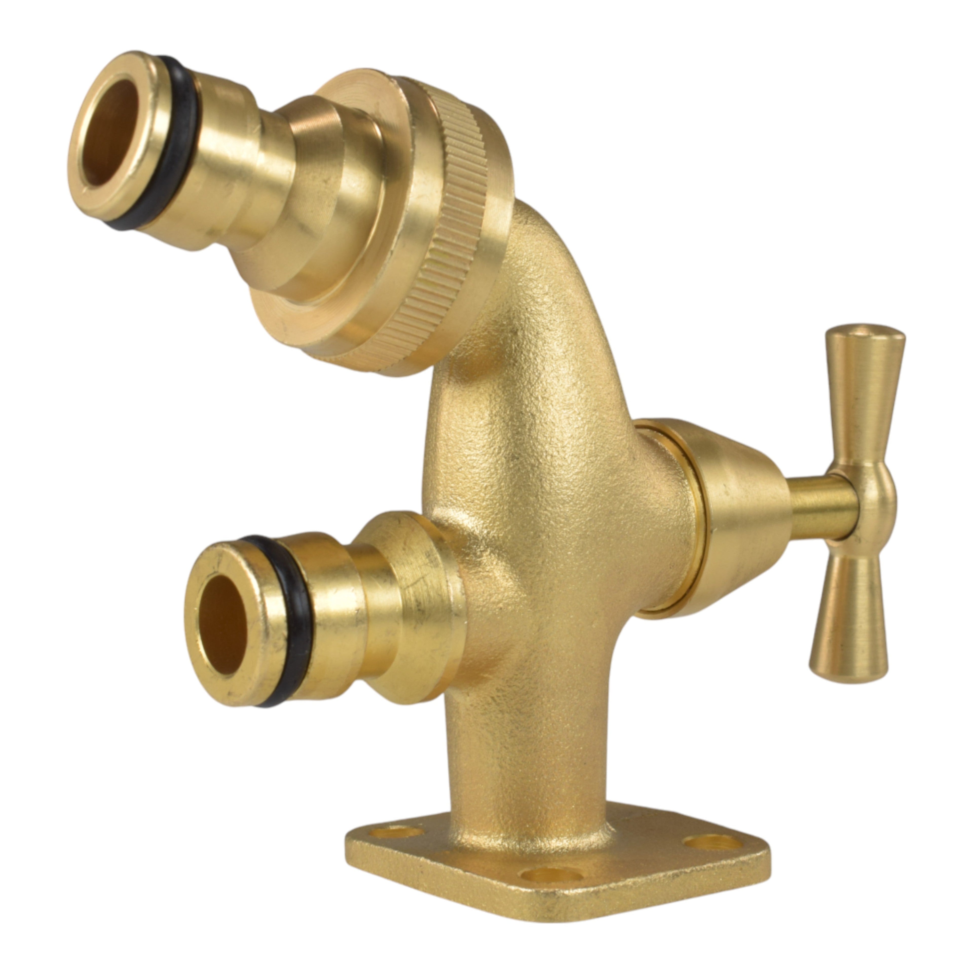Brass Bib Tap with Quick Connect Inlet and Outlet Hose Connector Set Tap Adapter-3