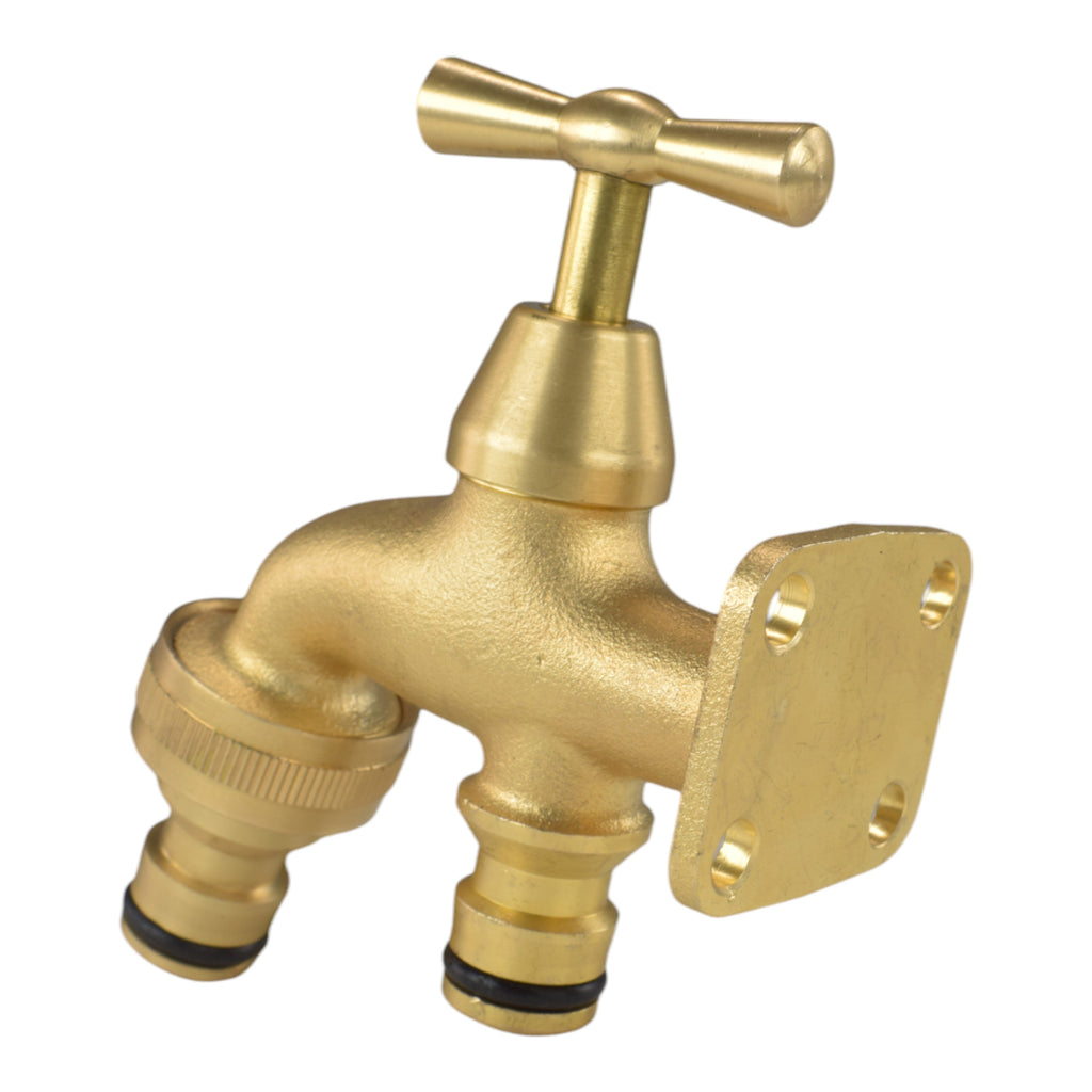 Brass Bib Tap with Quick Connect Inlet and Outlet Hose Connector Set Tap Adapter-4