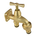 Brass Bib Tap with Quick Connect Inlet and Outlet Hose Connector Set Tap Adapter-0