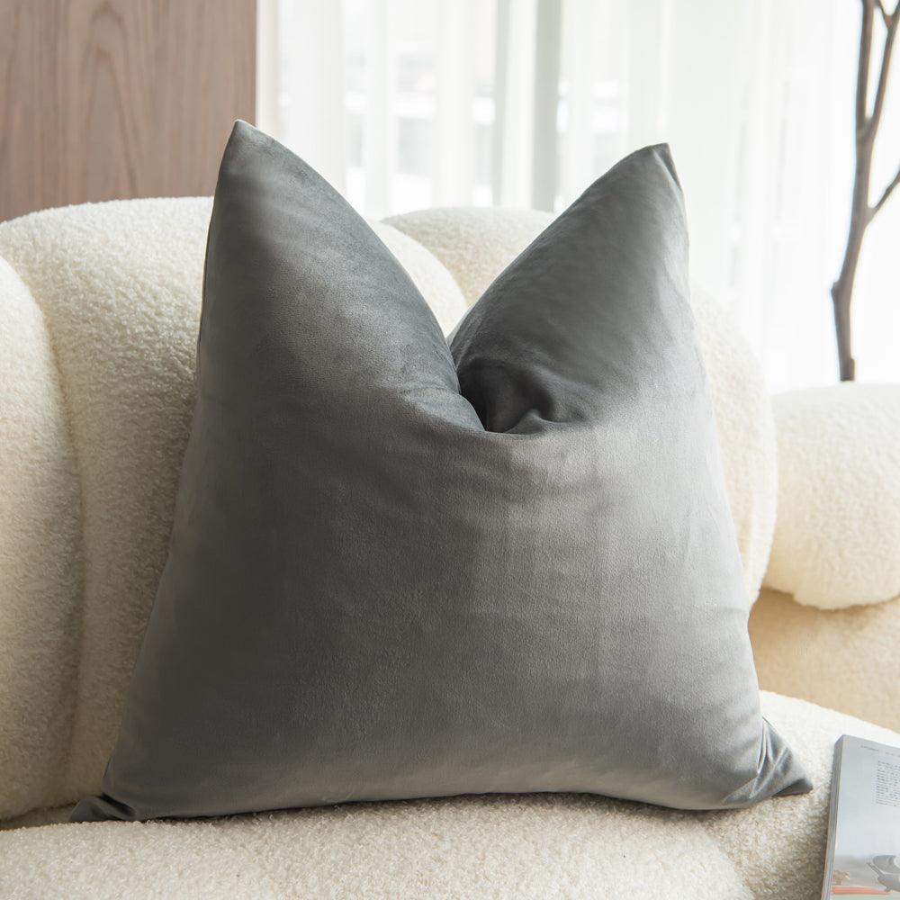 Dutch Velvet Grey Colour Cushion Covers 45X45CM & 50X50CM-0