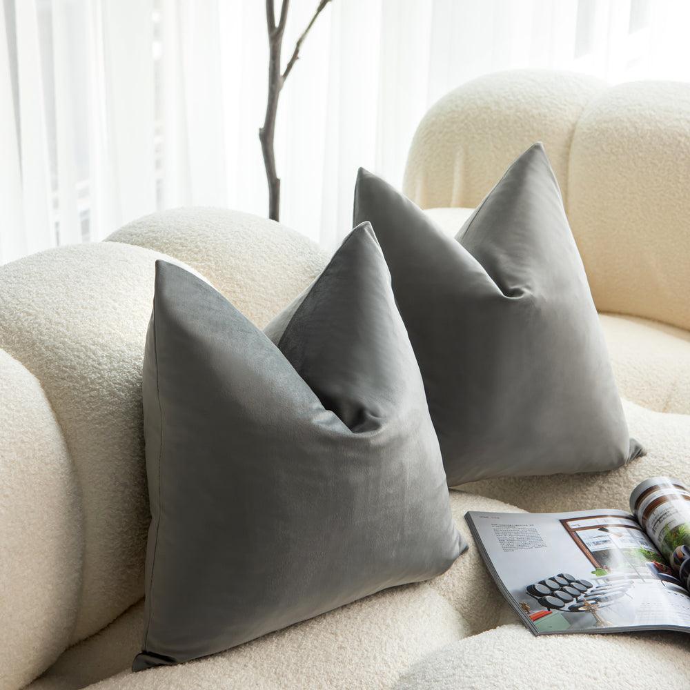 Dutch Velvet Grey Colour Cushion Covers 45X45CM & 50X50CM-1