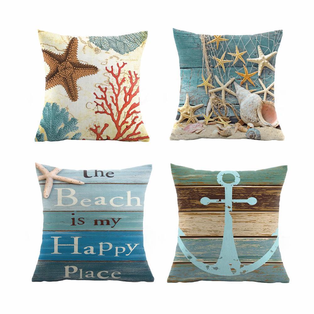 Water & Stain Resistant Outdoor Cushion Cover | 45x45cm Beach Pattern Garden Décor