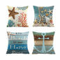 Water & Stain Resistant Outdoor Cushion Cover | 45x45cm Beach Pattern Garden Décor
