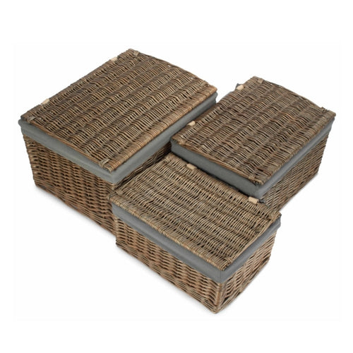 Antique Wash Cotton Lined Storage Basket-1