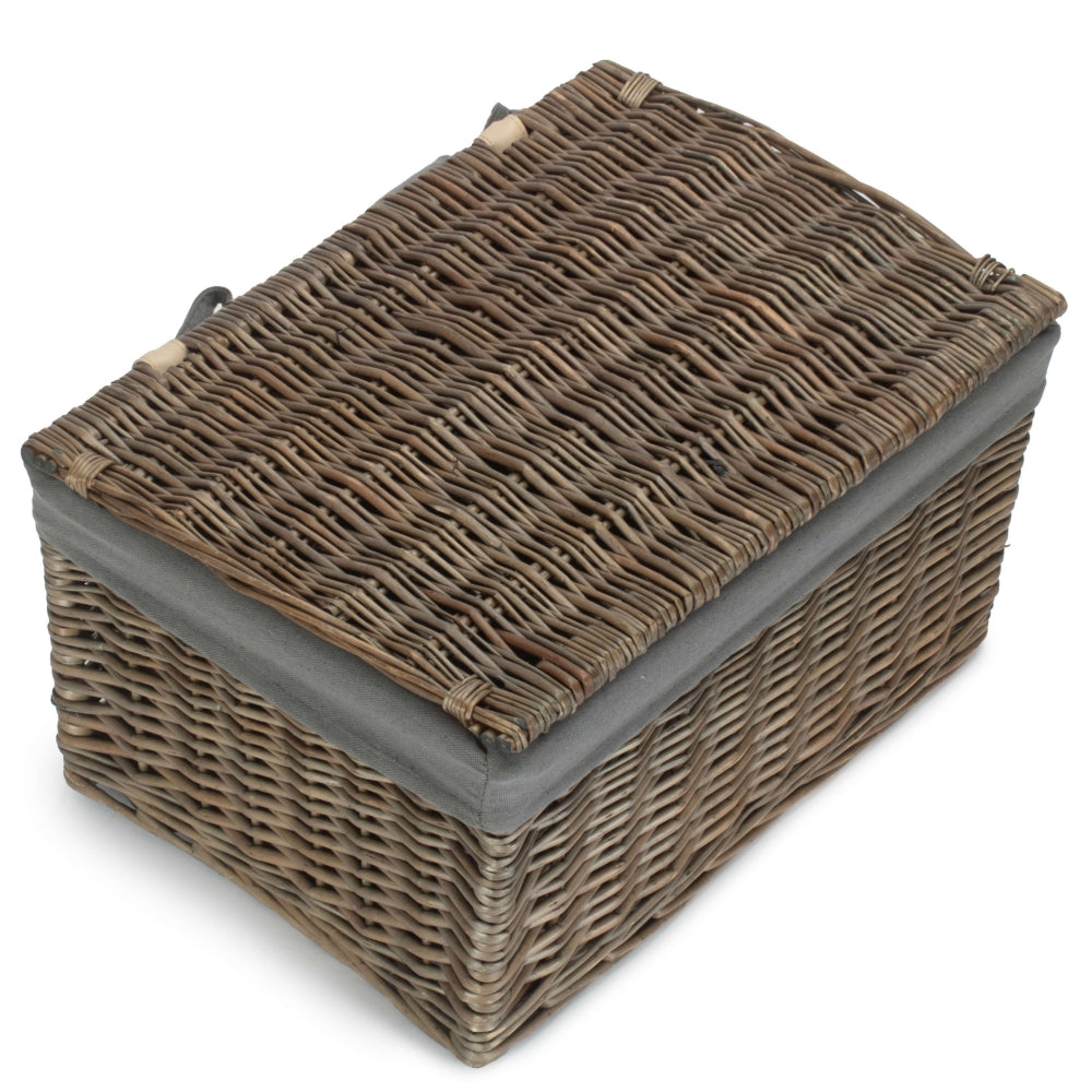 Antique Wash Cotton Lined Storage Basket-4